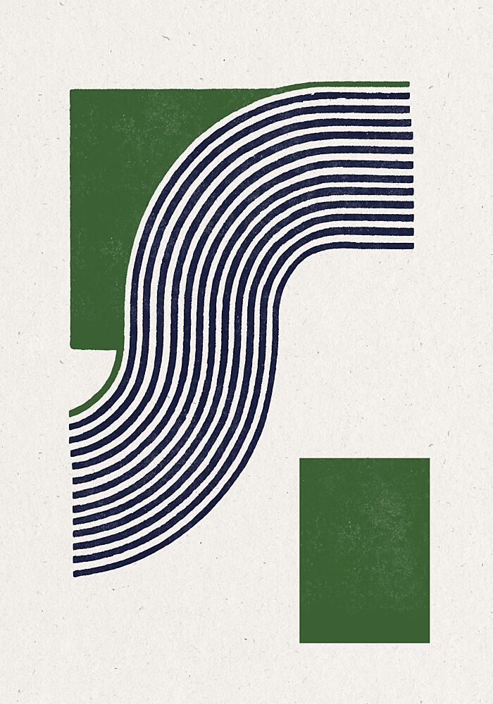 Moden Green Line Objects No.11 art print by The Miuus Studio for $57.95 CAD