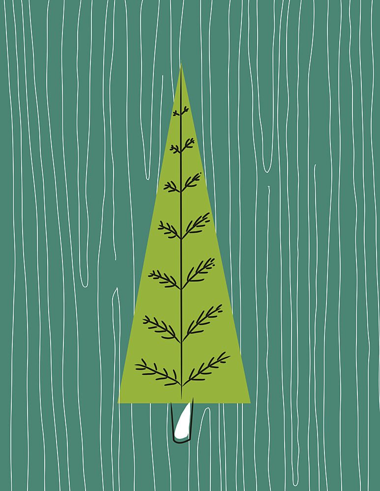 Modern Pine Tree art print by Nicholas for $57.95 CAD