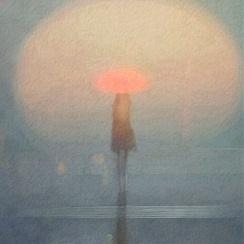 Woman under Red Umbrella art print by Weiwei for $57.95 CAD