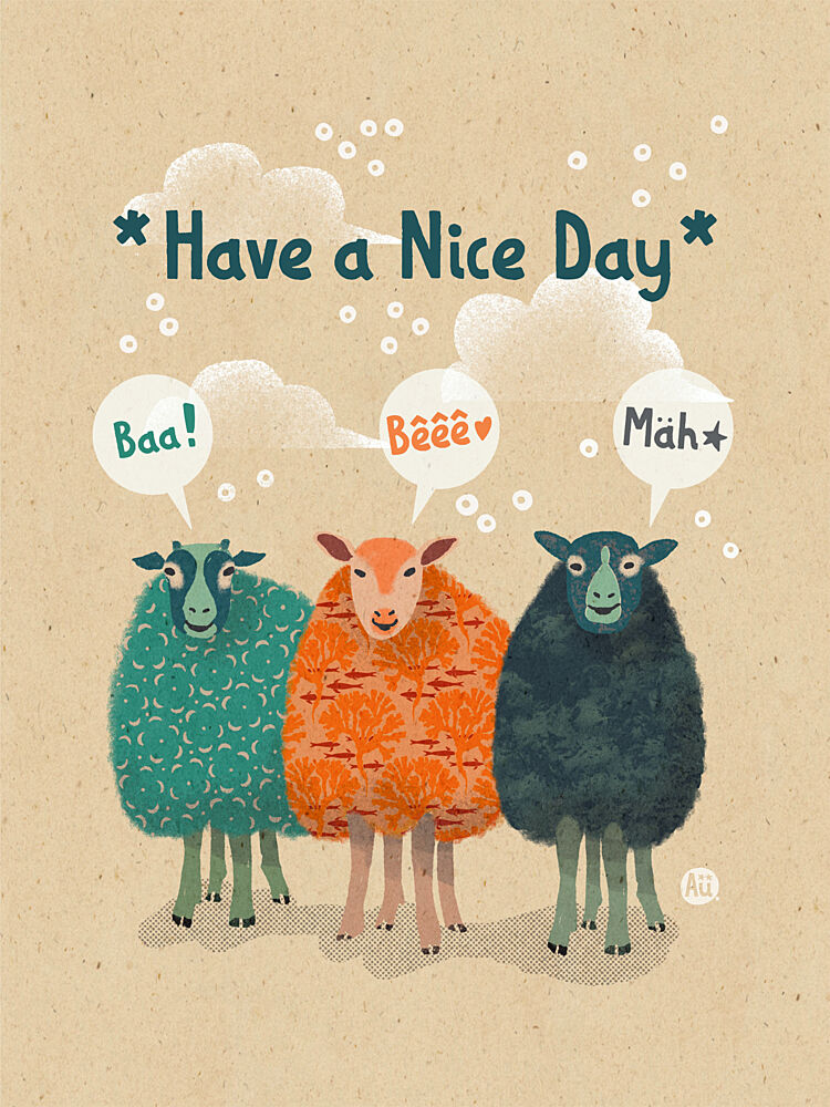 Have a Nice Day Sheep art print by Aia Ueno for $57.95 CAD