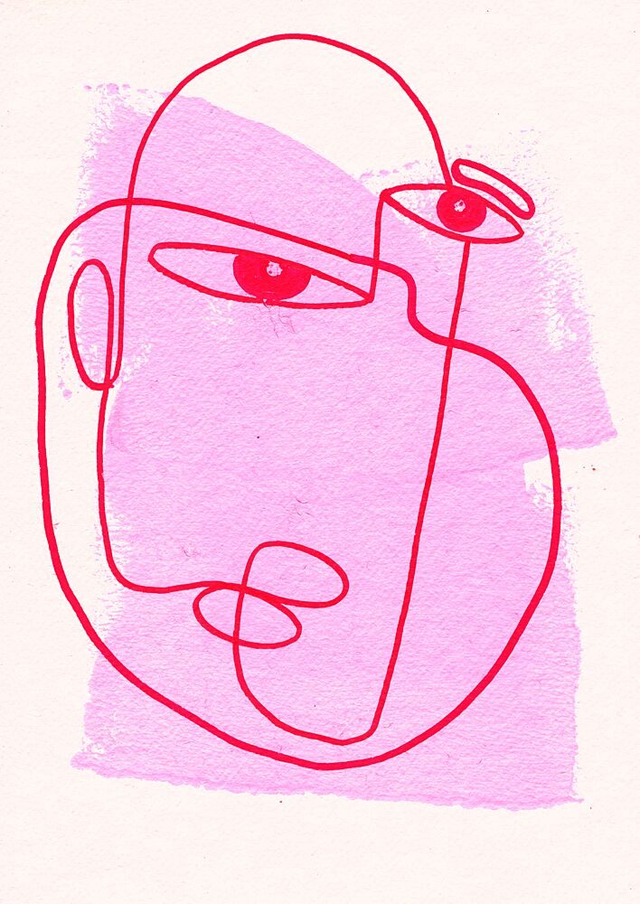 Abstract Line Face art print by Santhosh Ch for $57.95 CAD