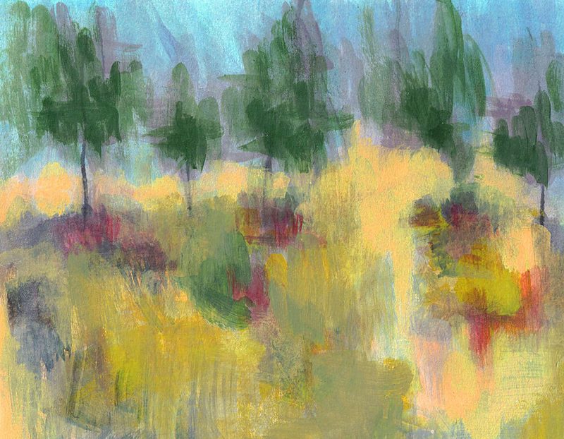 Colorful Abstract Landscape art print by Lori Ann Folz for $57.95 CAD