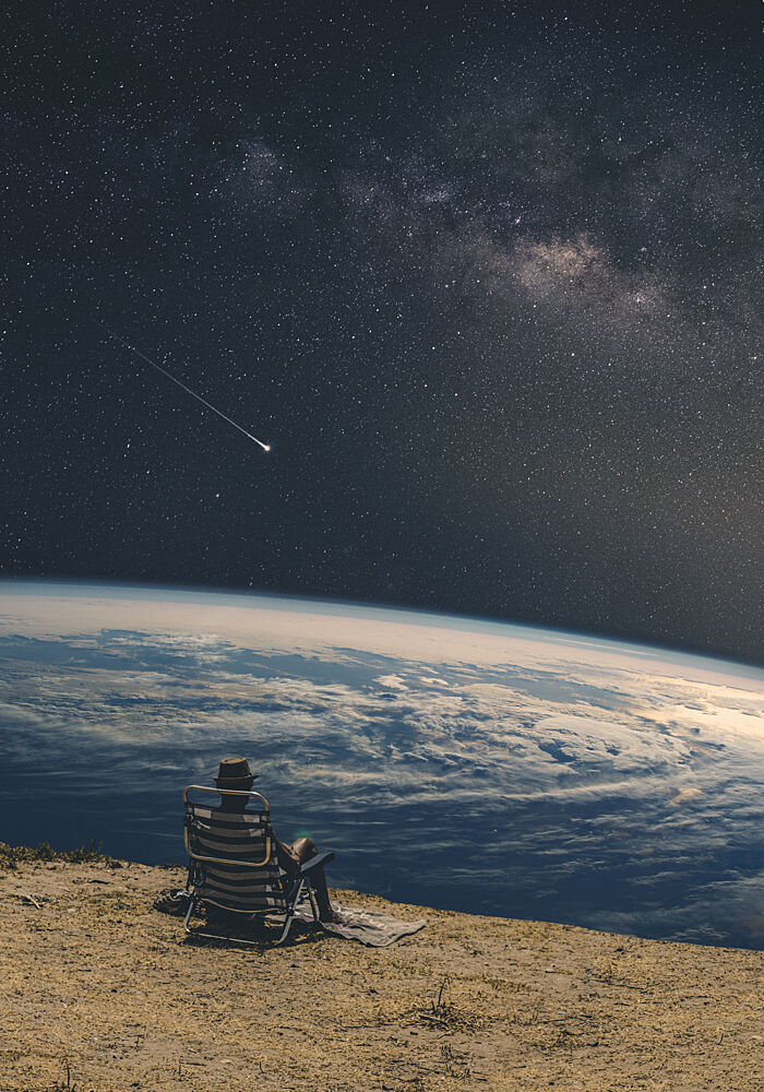 Stargazing Above Planet Earth art print by Daniel Donocik for $57.95 CAD