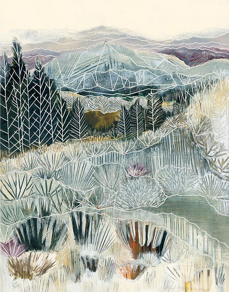 Frosted Mountain Landscape art print by Sarah Fitzgerald for $57.95 CAD
