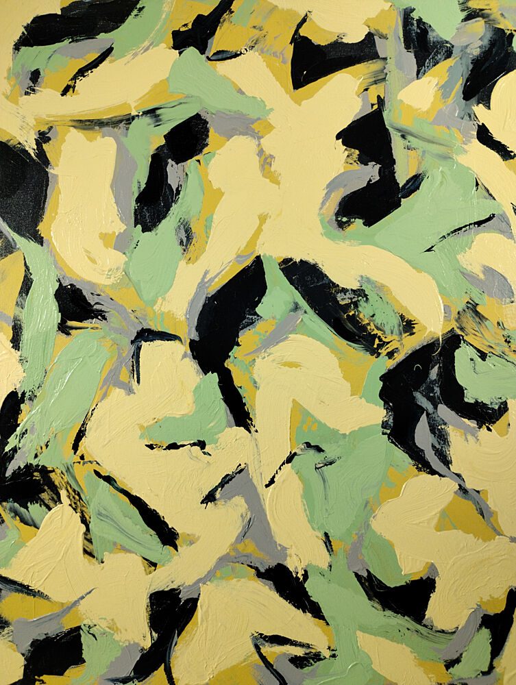 Dynamic Green Yellow Abstract art print by Michael Cross for $57.95 CAD