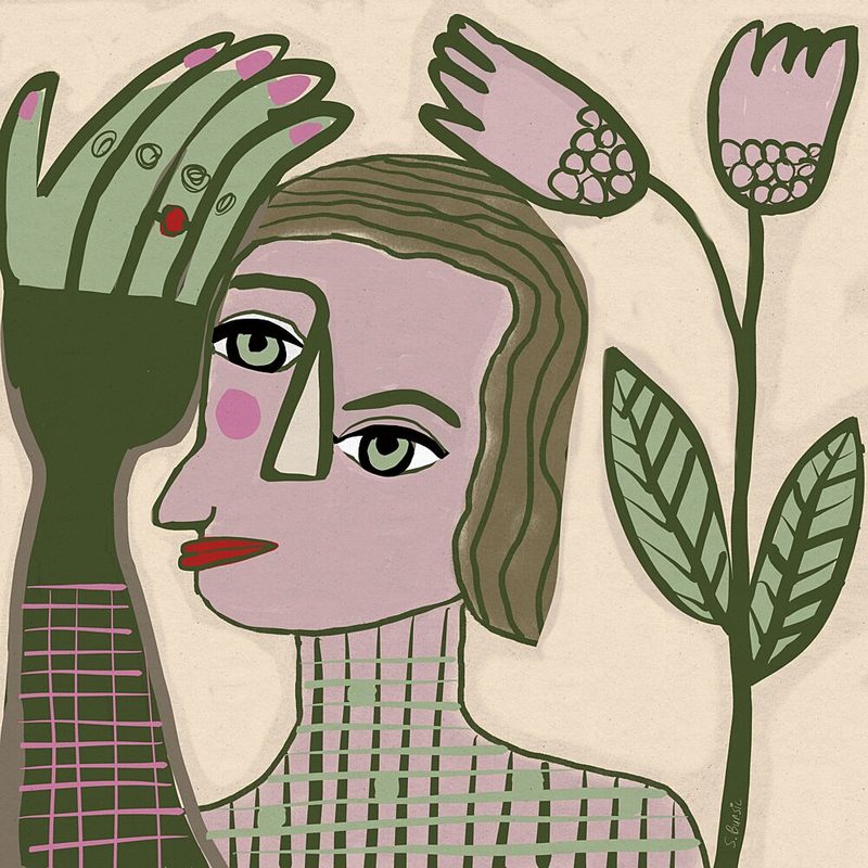 Stylized Woman Floral Profile art print by Sharyn Bursic for $57.95 CAD