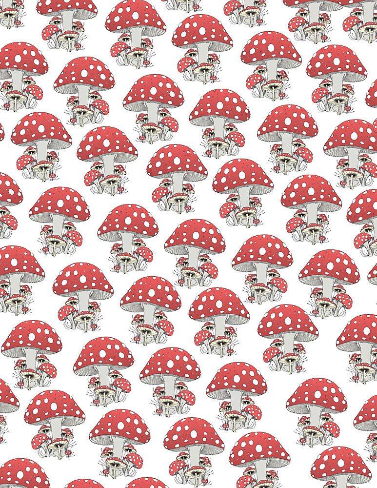 Smiling Toadstool Pattern art print by Nicholas for $57.95 CAD