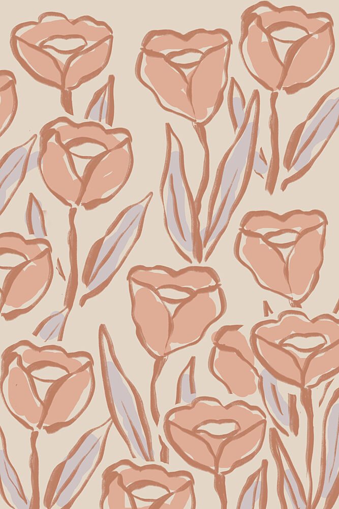 Muted Peach Tulips art print by Melloi Art Prints for $57.95 CAD