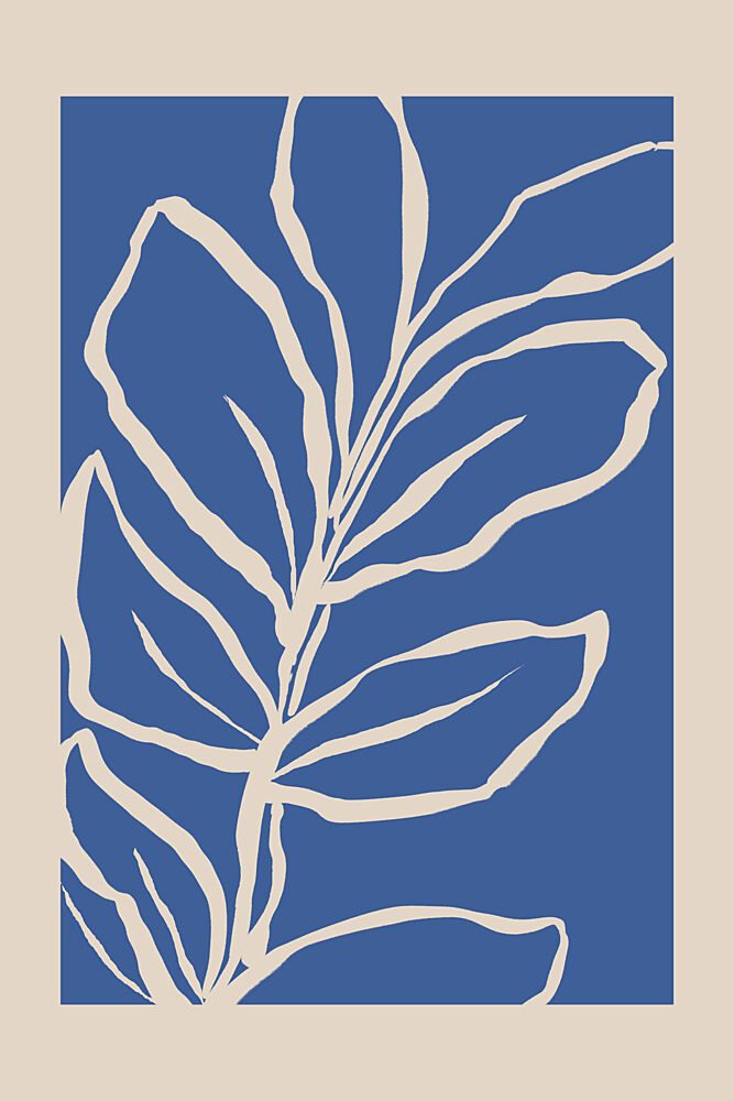 Minimalist Blue Botanical art print by Melloi Art Prints for $57.95 CAD
