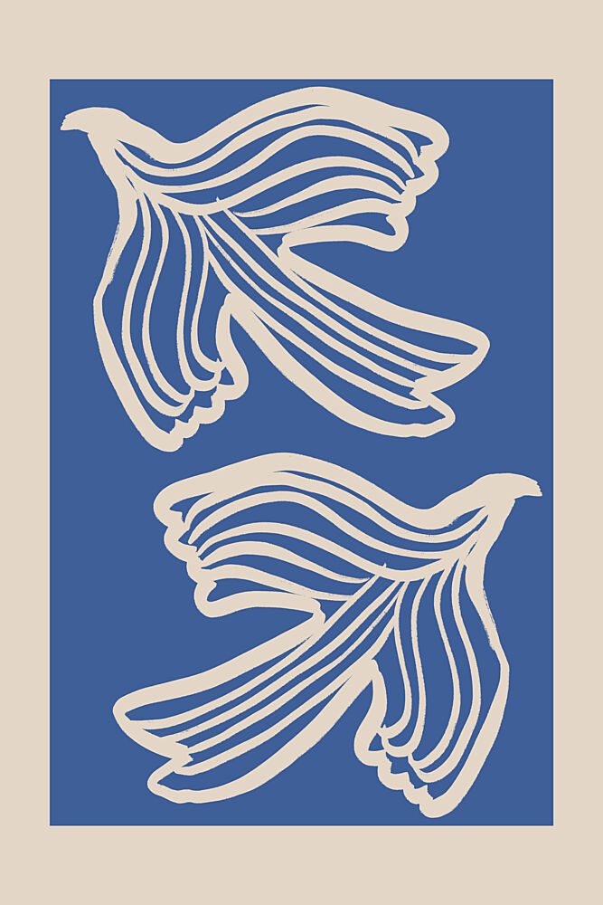 Peaceful Blue Doves art print by Melloi Art Prints for $57.95 CAD