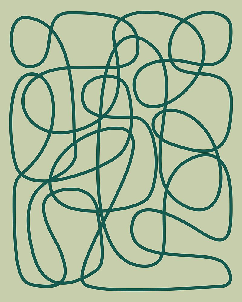 Flowing Green Curves art print by Artprink for $57.95 CAD