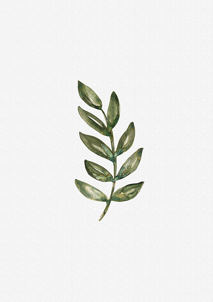 Green Botanical Branch art print by Olena Kovalova for $57.95 CAD
