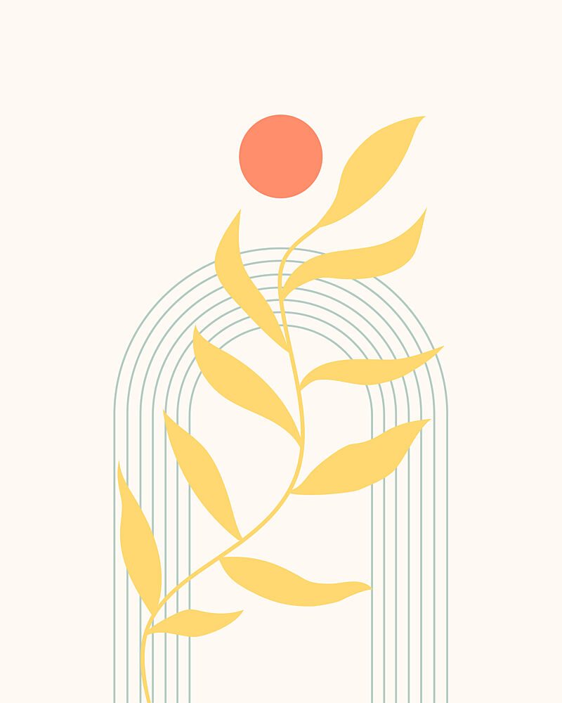 Yellow Leaf Sun Arch art print by Artprink for $57.95 CAD