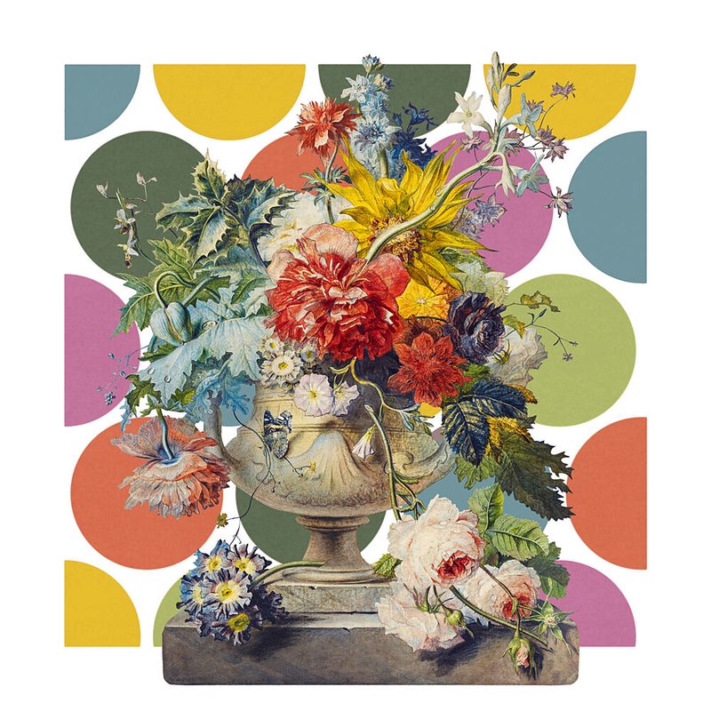 Vibrant Floral Polka Dots art print by Marja van den Hurk for $57.95 CAD