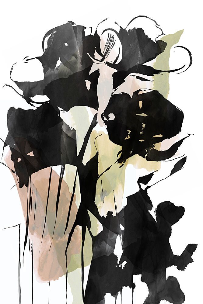 Black Ink Floral Abstract art print by Cartissi for $57.95 CAD
