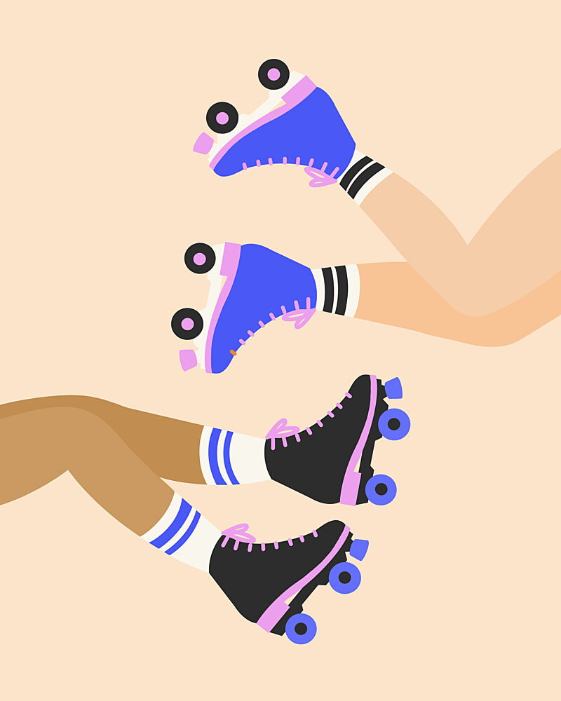 Retro Roller Skates art print by Artprink for $57.95 CAD