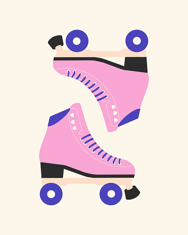 Pink Roller Skates art print by Artprink for $57.95 CAD