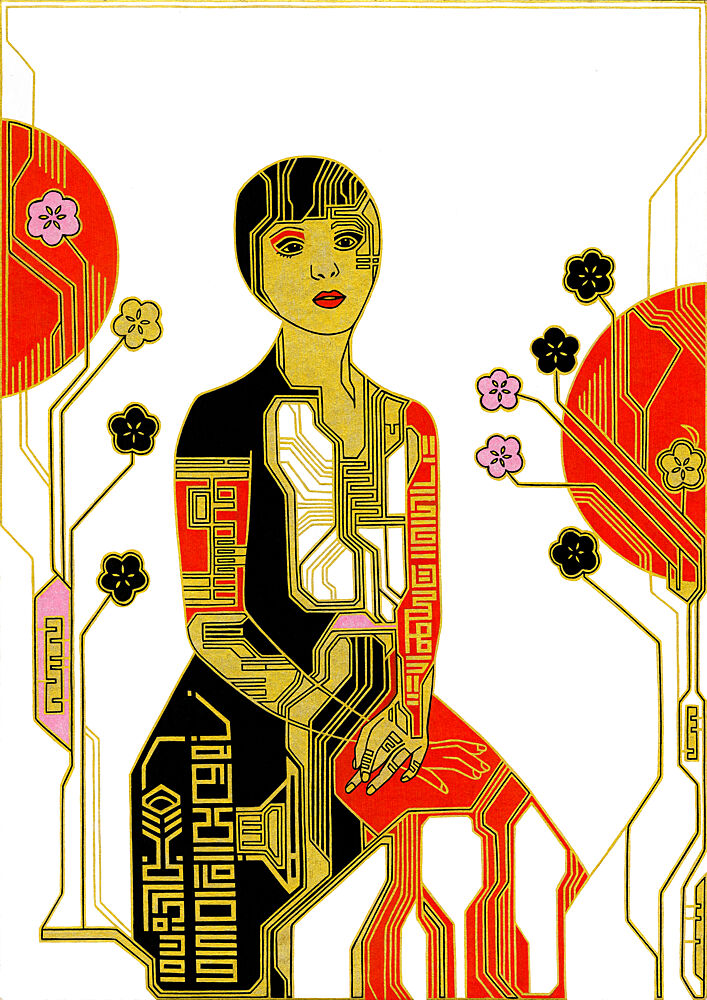 Cyborg Cherry Bloom art print by Iona Gilburt for $57.95 CAD