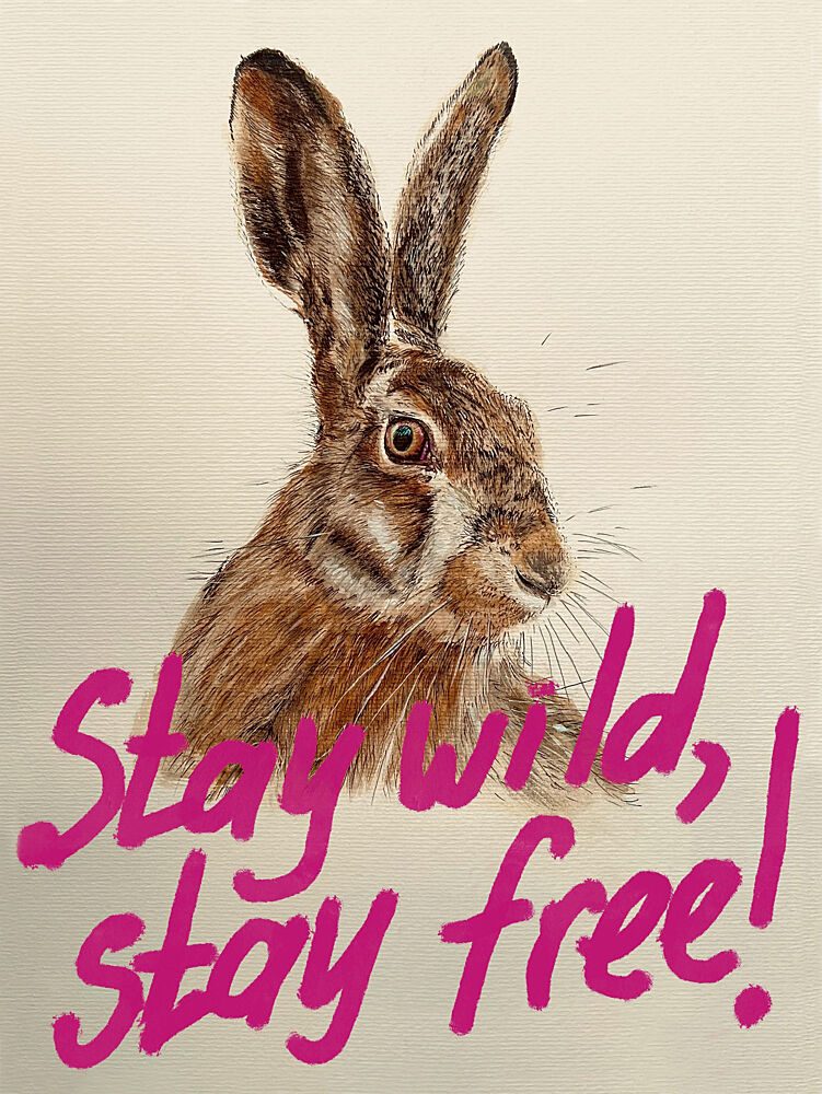 Stay Wild Stay Free Hare art print by Marina Kozyr for $57.95 CAD