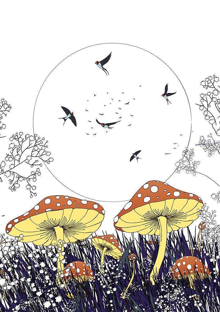Enchanted Mushroom Moon art print by Nicholas for $57.95 CAD