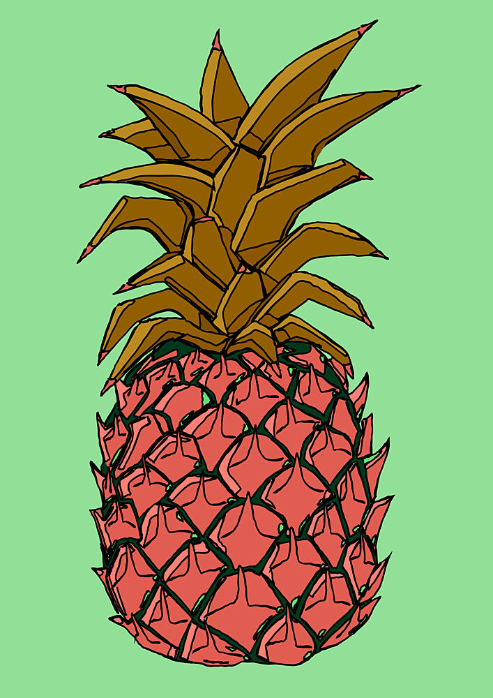 Pink Pineapple Pop art print by Nicholas for $57.95 CAD