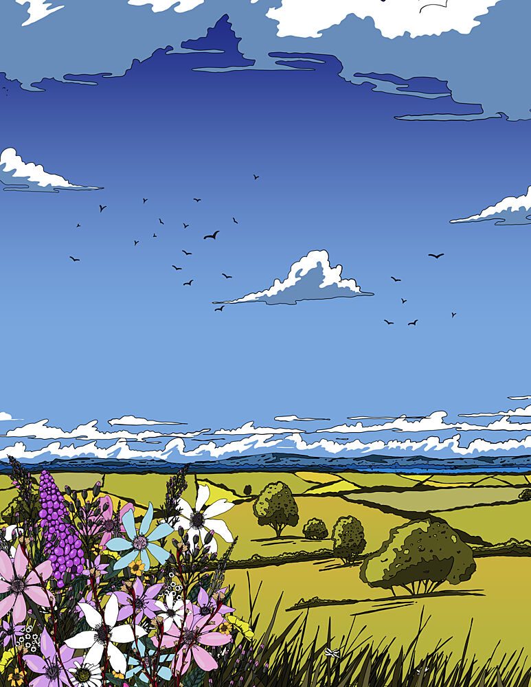 Wildflower Countryside Vista art print by Nicholas for $57.95 CAD