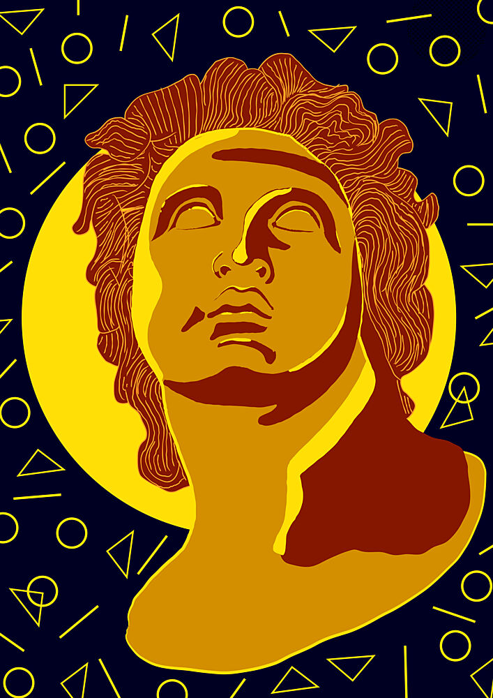 Golden Pop Art Bust art print by Nicholas for $57.95 CAD