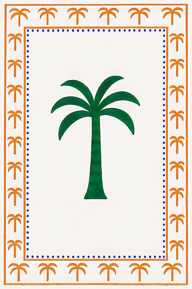 Tropical Palm Tree Border art print by Merel Takken for $57.95 CAD