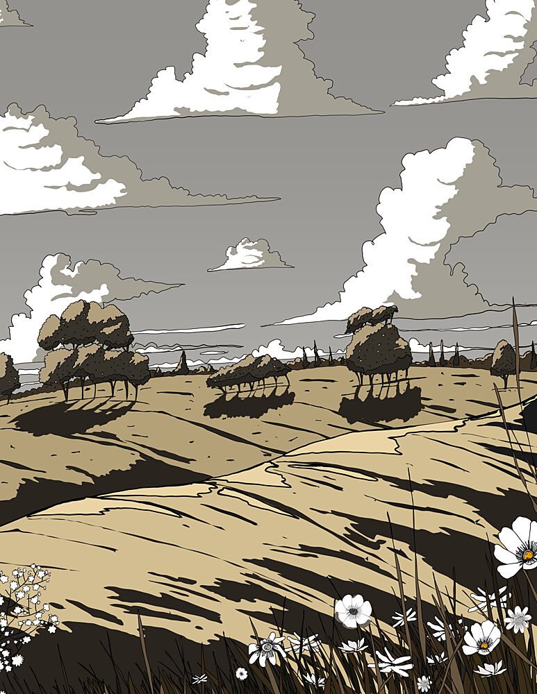 Tranquil Rolling Fields art print by Nicholas for $57.95 CAD
