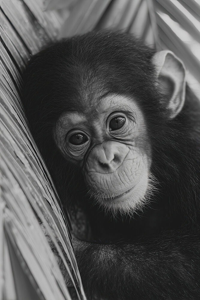 Young Chimpanzee art print by Treechild for $57.95 CAD