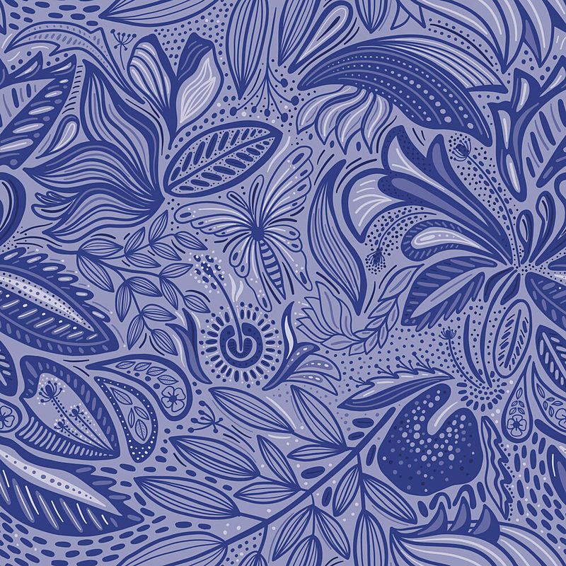 Indigo Floral Pattern art print by Alexandra Weise for $57.95 CAD