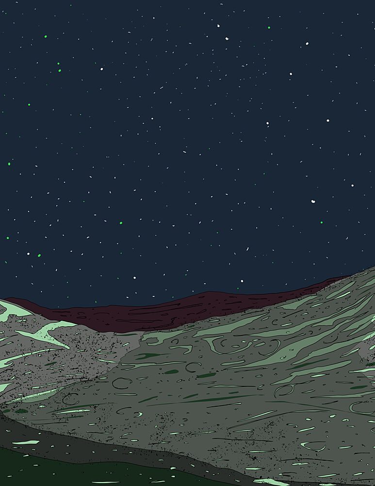 Alien Starry Landscape art print by Nicholas for $57.95 CAD