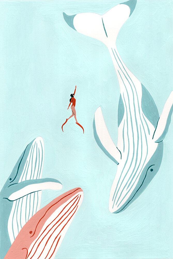 Swimming with Giants art print by Julie Lesouef for $57.95 CAD