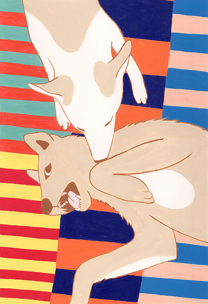 Playful Dog Affection art print by Julie Lesouef for $57.95 CAD