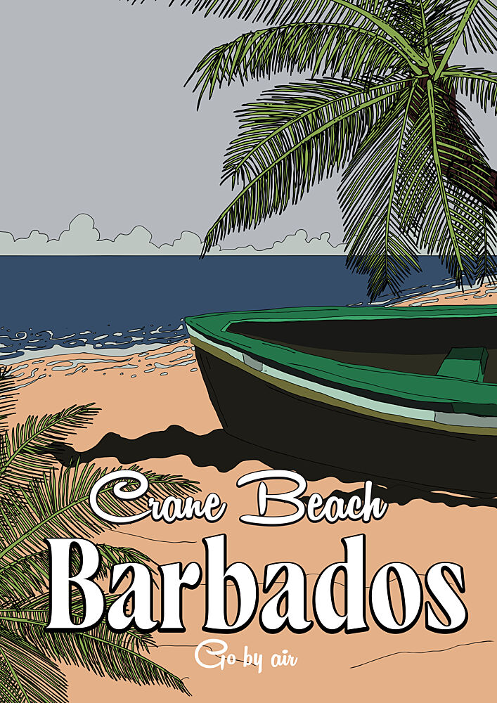 Caribbean Beach Boat art print by Nicholas for $57.95 CAD