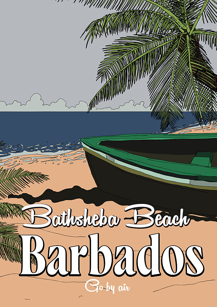 Barbados Beach Boat art print by Nicholas for $57.95 CAD