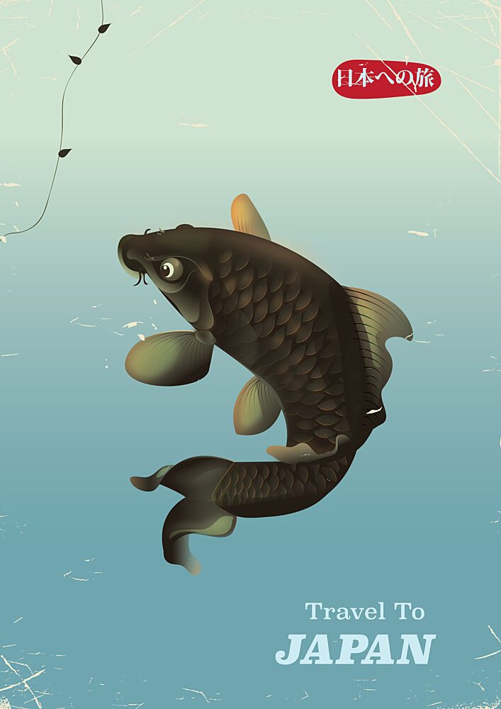 Serene Japanese Koi art print by Nicholas for $57.95 CAD