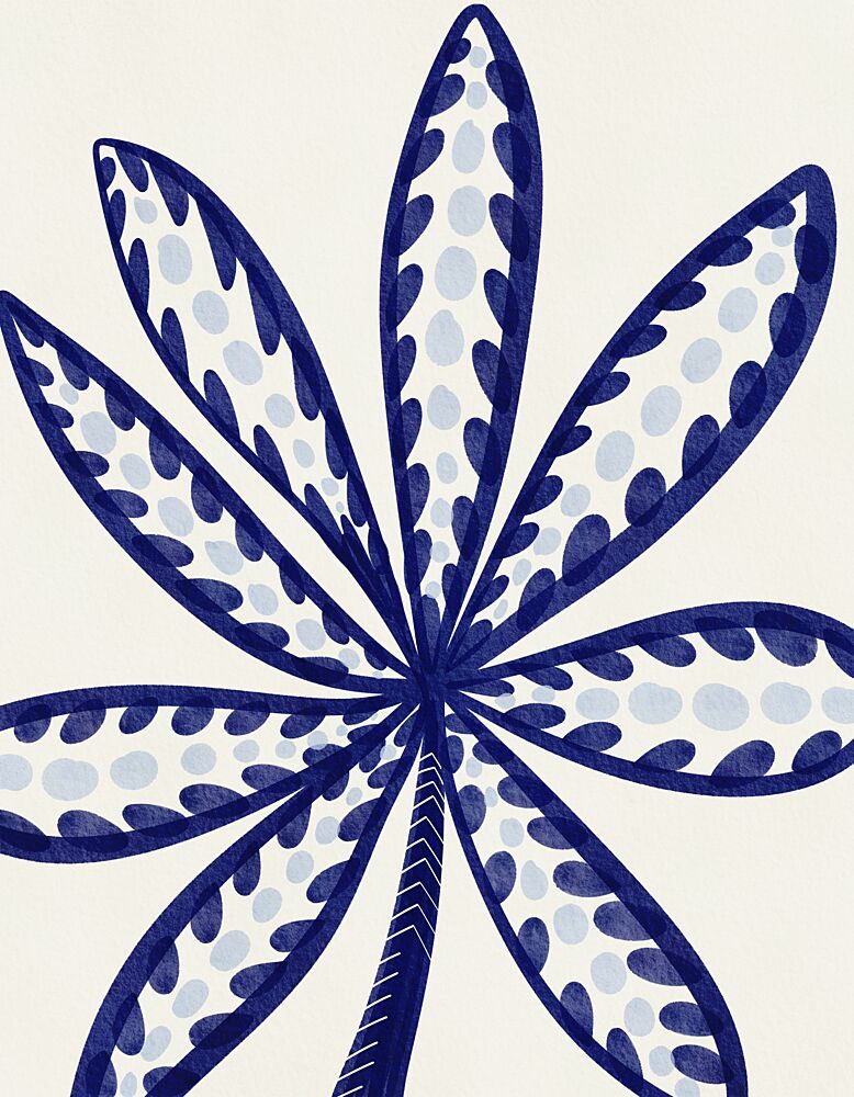 Blue Tropical Leaf art print by Nikita Jariwala for $57.95 CAD