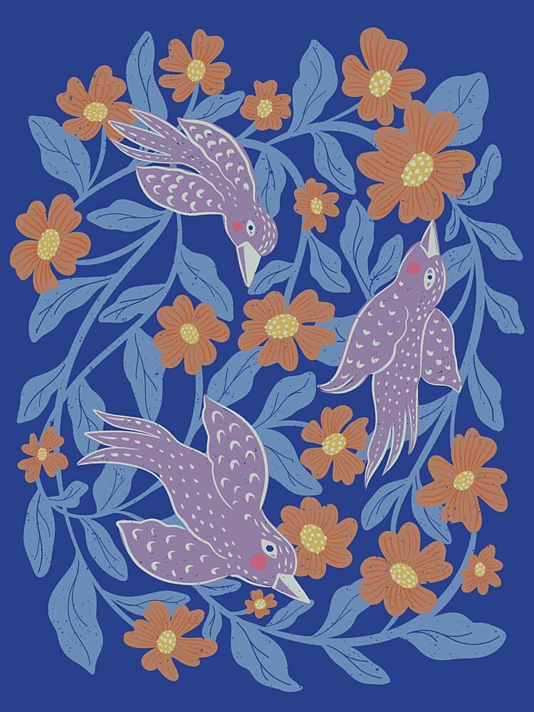 Whimsical Birds and Blooms art print by Nikita Jariwala for $57.95 CAD