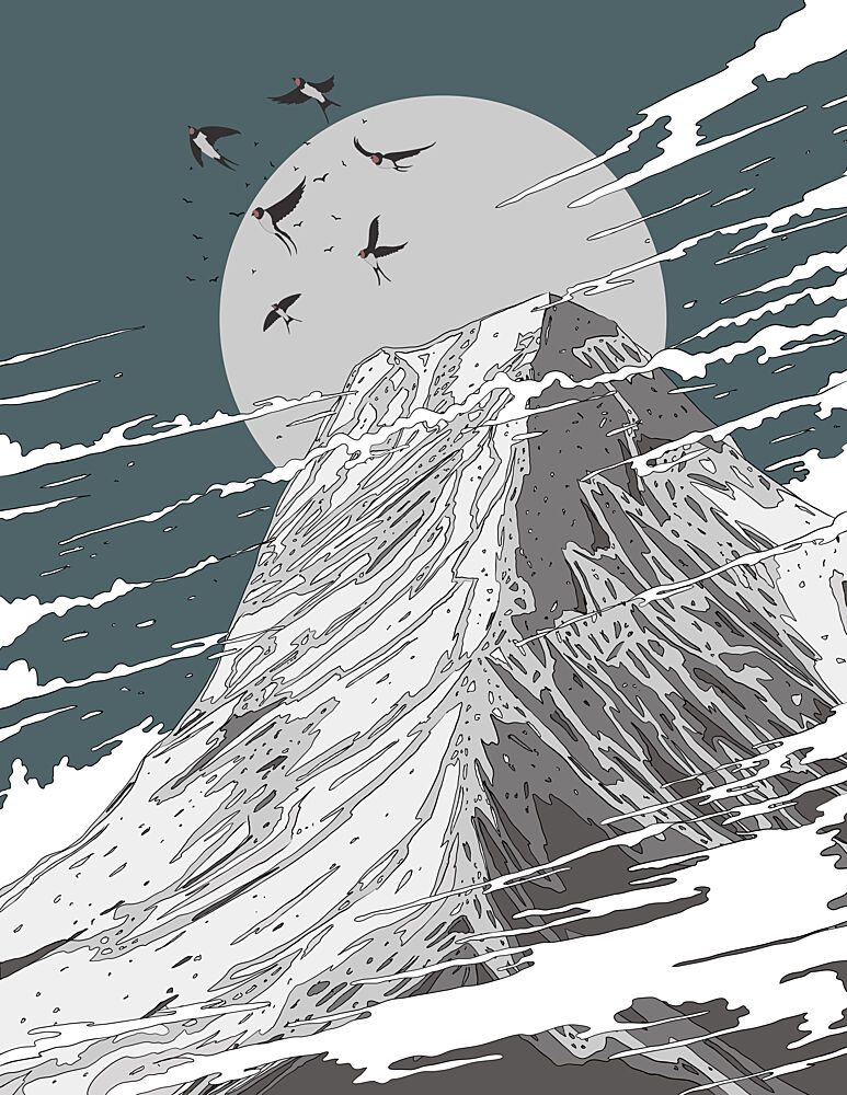 Moonlit Mountain Flight art print by Nicholas for $57.95 CAD