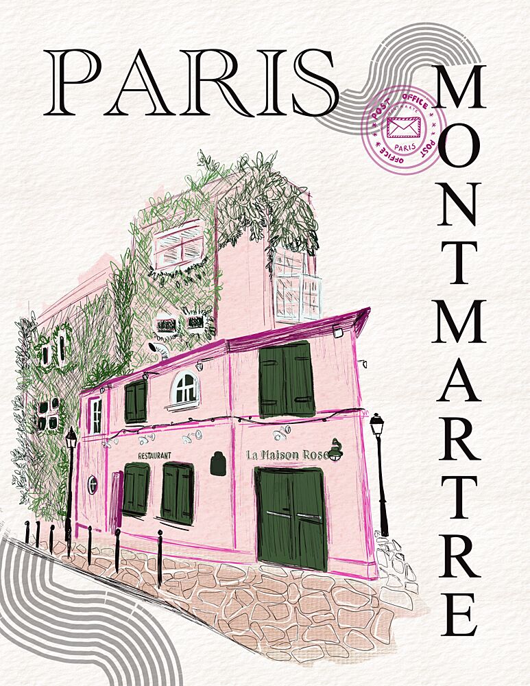 la Maison Rose Montmartre Paris art print by Art by the Ocean for $57.95 CAD
