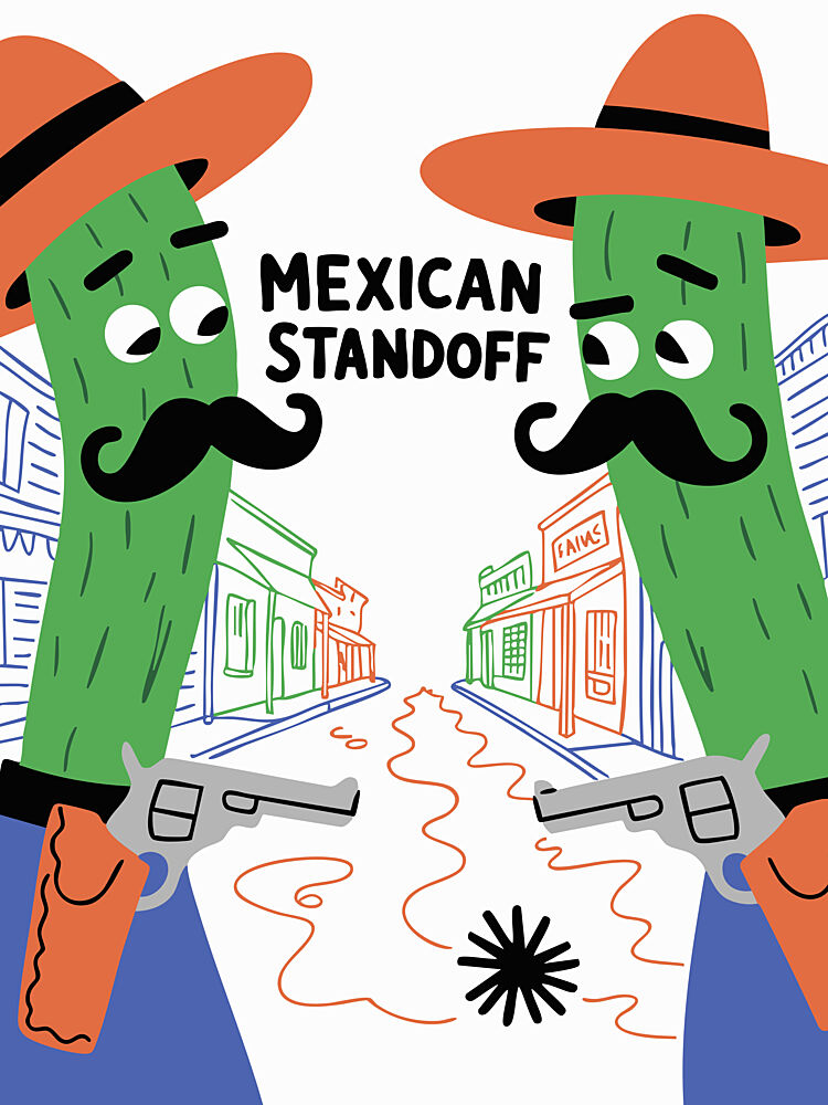 Funny Cactus Standoff art print by Andreas Magnusson for $57.95 CAD
