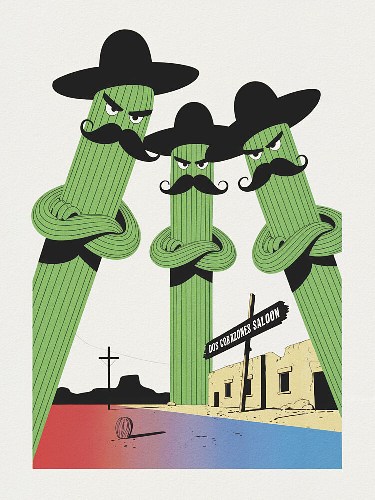 Western Cactus Outlaws art print by Andreas Magnusson for $57.95 CAD