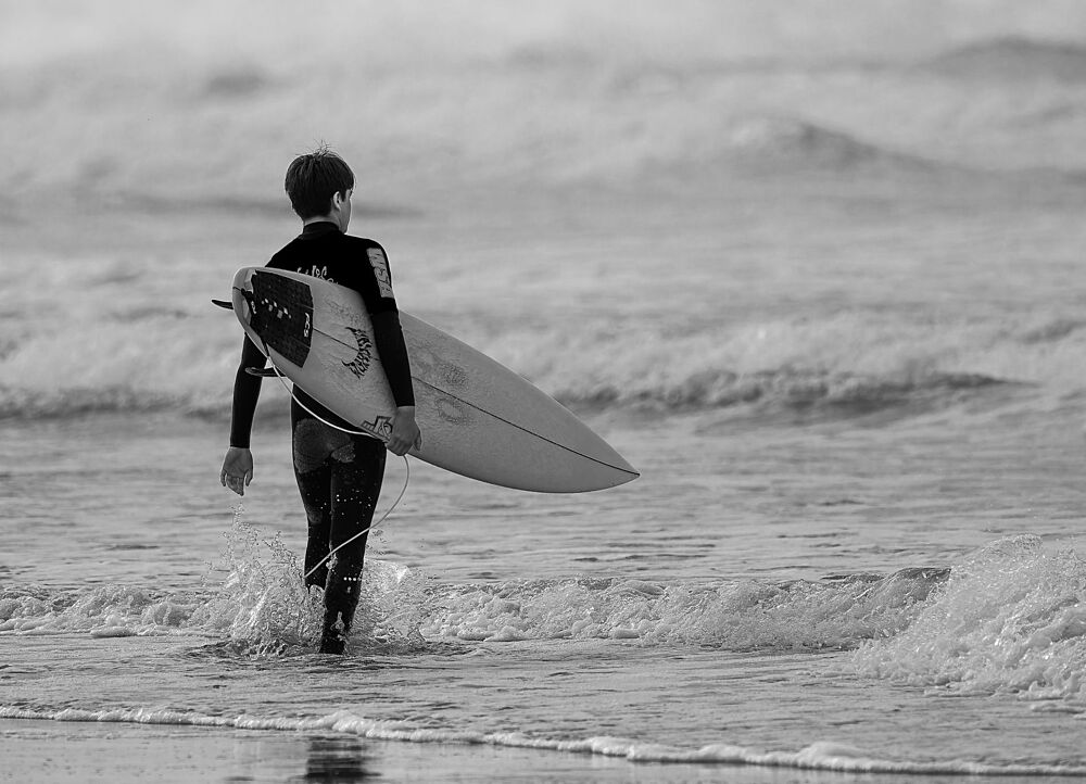 Solitary Beach Surfer art print by GuruShots for $57.95 CAD