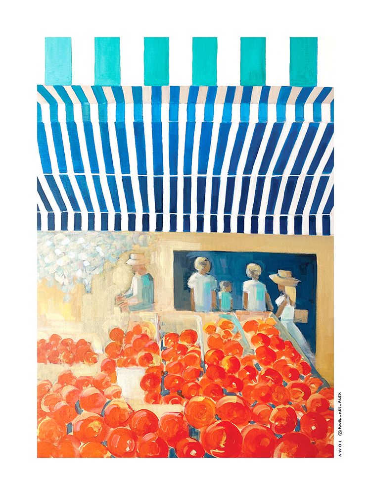 Red Fruit Market art print by Alex Awol Art for $57.95 CAD