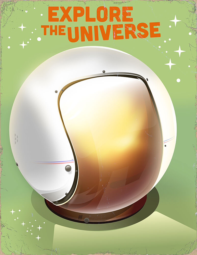 Retro Explorer Helmet art print by Nicholas for $57.95 CAD
