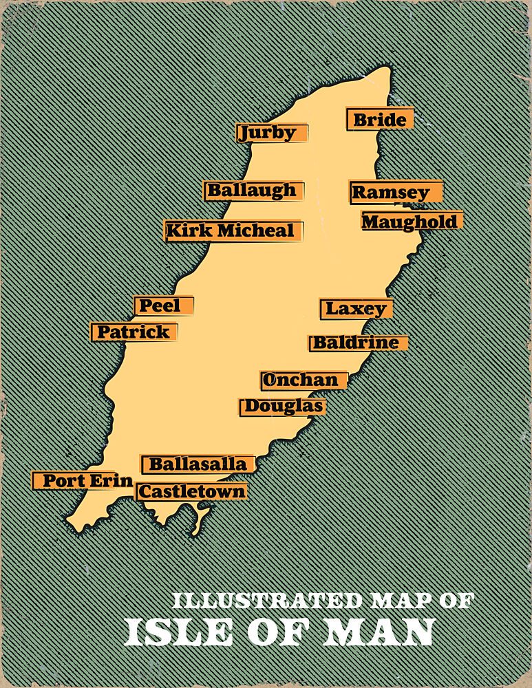 Illustrated Isle of Man art print by Nicholas for $57.95 CAD