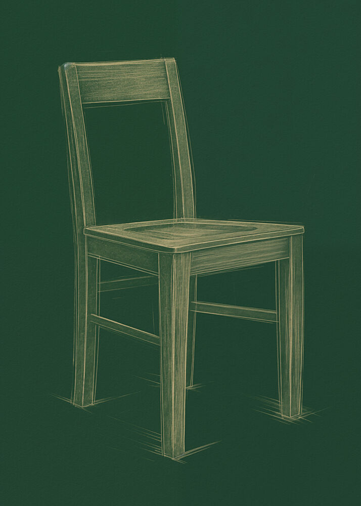Chalkboard Chair Sketch art print by Andreas Magnusson for $57.95 CAD