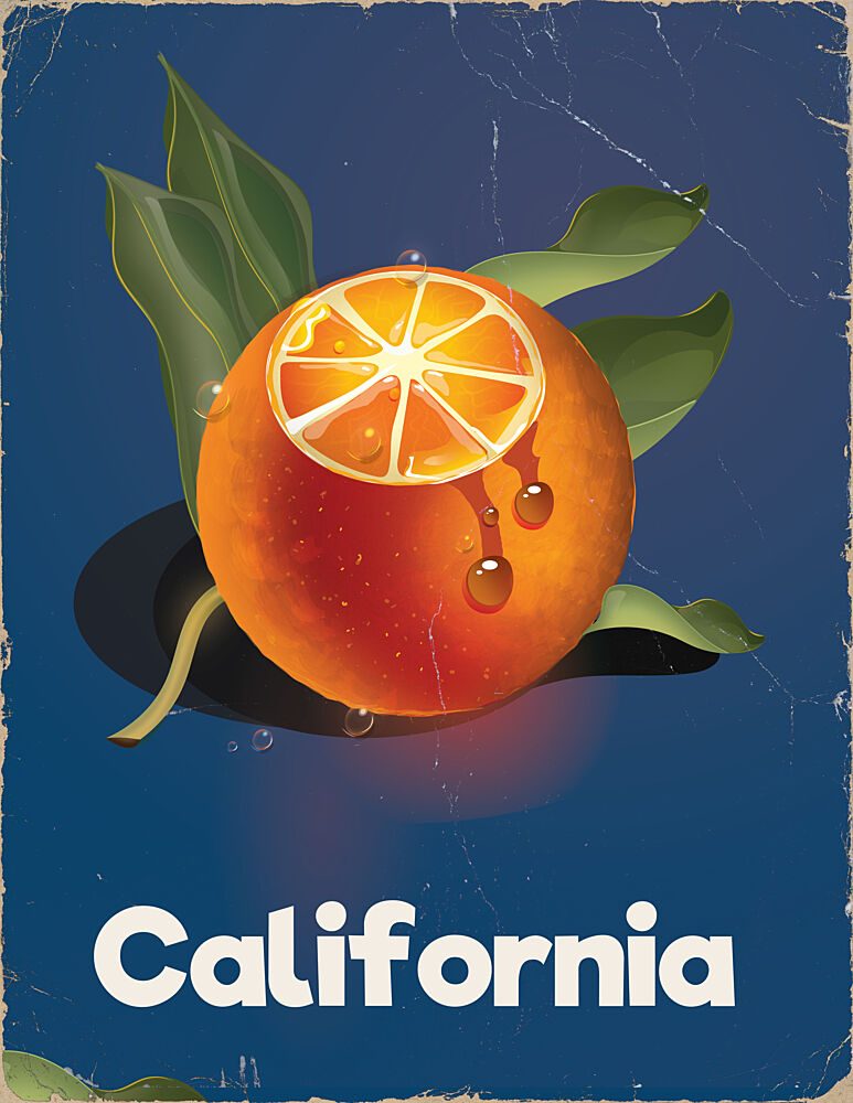 Juicy California Orange art print by Nicholas for $57.95 CAD