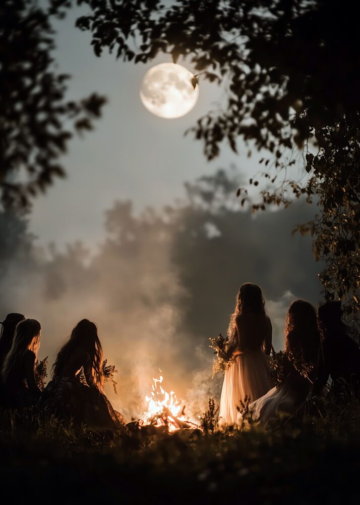 Moonlit Forest Gathering art print by Justyna Jaszke for $57.95 CAD